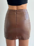 Fashion Nova brown leather Skirt