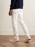 Brunello Cucinelli slim-fit white trousers