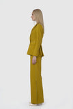 GIZIA Slit Detailed Wide Leg Yellow Trousers