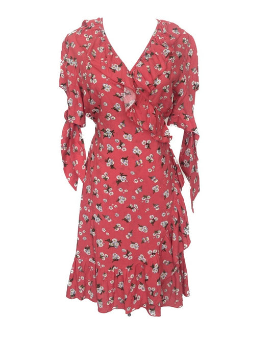 Manera Odevatca floral wrap around Dress