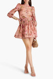 Zimmermann pink luminosity floral mini skirt