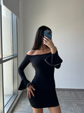 River island black off shoulder Dress