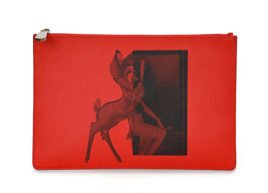 Givenchy 'Bambi' Red Leather Clutch Bag