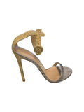 Gianvito Rossi gold and silver crystal embellished sandals