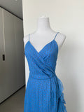 Manera Odevatca blue wrap around long Dress