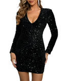 Shein black sequin dress