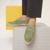 Hermes Vert Sauge Suede Goatskin Trip Espadrille