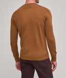 Zegna brown cashseta long-sleeve top