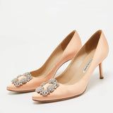 New Manolo Blahnik old rose satin pumps