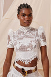 Zimmerman high tide embroidered lace crop top