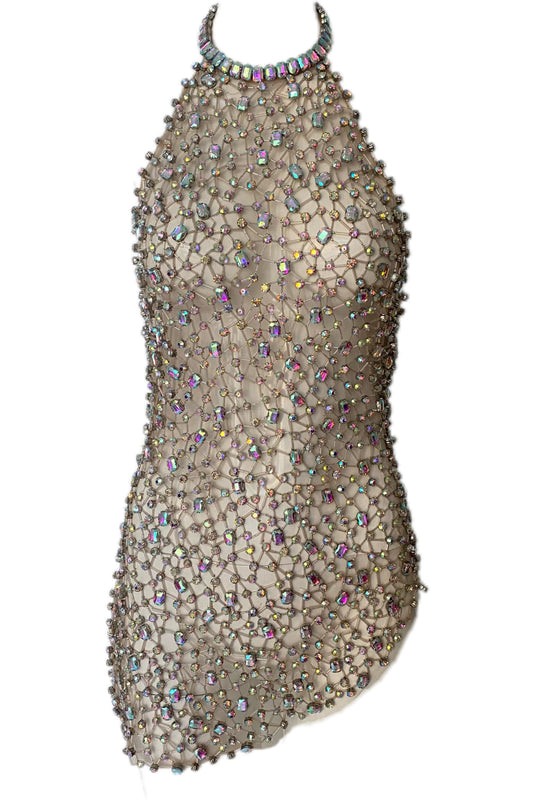 Gems halter rhinestones dress