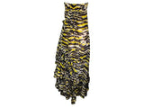 Missoni Yellow And Black Tiger Print Silk Strapless Tansy Midi Dress