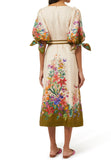 ZIMMERMANN Tropicana Tie Sleeve Midi Dress