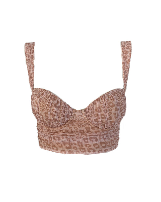 Oh Polly leopard print ruched top