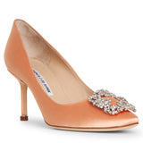 New Manolo Blahnik old rose satin pumps