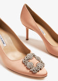 New Manolo Blahnik old rose satin pumps