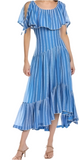 Tory Burch Embroidered organize high low ruffle dress