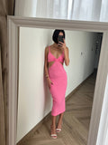 Manera Odevatca long pink dress