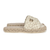 Chanel CC Braided Knit Interlocking Slide Sandals Cream