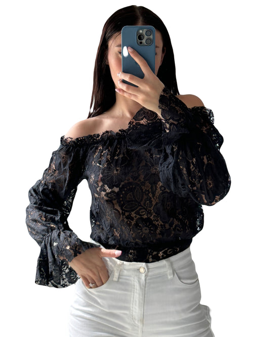 Mirae black lace Top