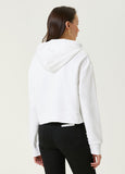 Balmain white cropped hoodie