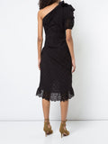 Ulla Johnson black one shoulder midi dress