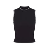 DOLCE&GABBANA x SKIMS black cotton jersey mock neck tank top