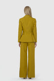 GIZIA Slit Detailed Wide Leg Yellow Trousers