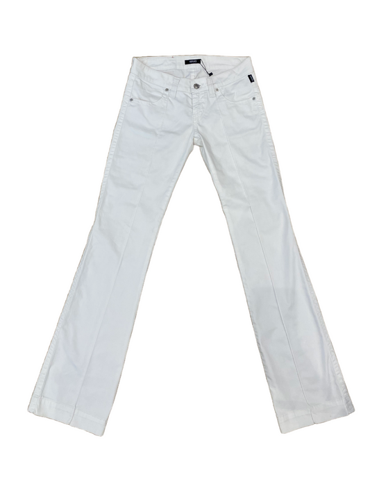 Versace white low-rise flare jeans