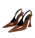 New Saint Laurent bronze slingback pumps