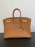 Hermes Togo Gold Birkin 35 Bag with GHW Vintage