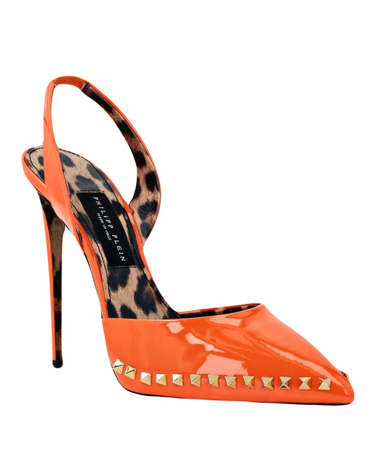 Philipp plein orange spike heels