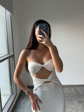 Meshki white knit tube Dress