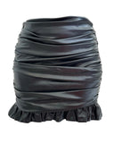 Limelight black leather skirt