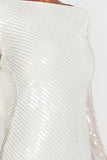 Meshki nala white sequin backless dress