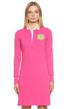 Ralph Lauren pink jersey polo long-sleeve dress