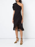 Ulla Johnson black one shoulder midi dress