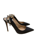 Aquazzura black and crystal heels