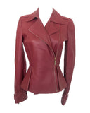 Elie Saab red leather jacket