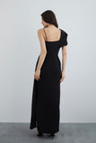 GIZIA Embroidered Long Crepe Dress