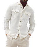 Brunello Cucinelli off white corduroy shirt