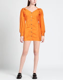 Nanushka orange puffed sleeves dress