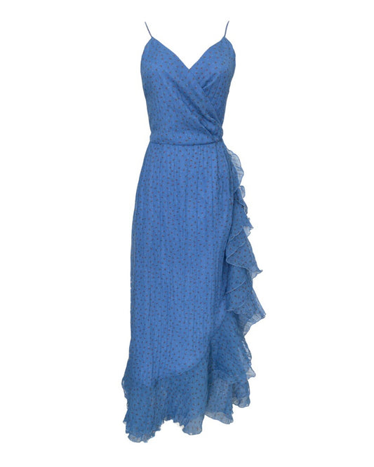 Manera Odevatca blue wrap around long Dress