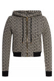 Balmain monogram cropped hoodie jacket