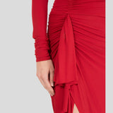 Alexandre Vauthier red ruched dress