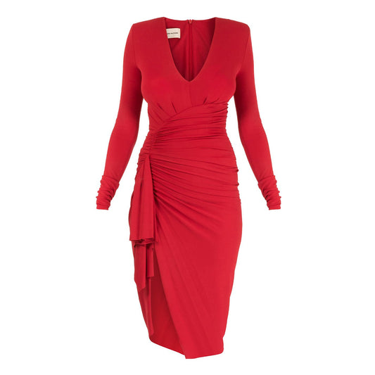 Alexandre Vauthier red ruched dress