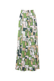 Gizia Pattern Green Palazzo Trousers