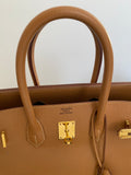 Hermes Togo Gold Birkin 35 Bag with GHW Vintage