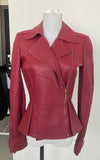 Elie Saab red leather jacket