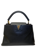 Louis Vuitton Black Leather Capucines MM Bag